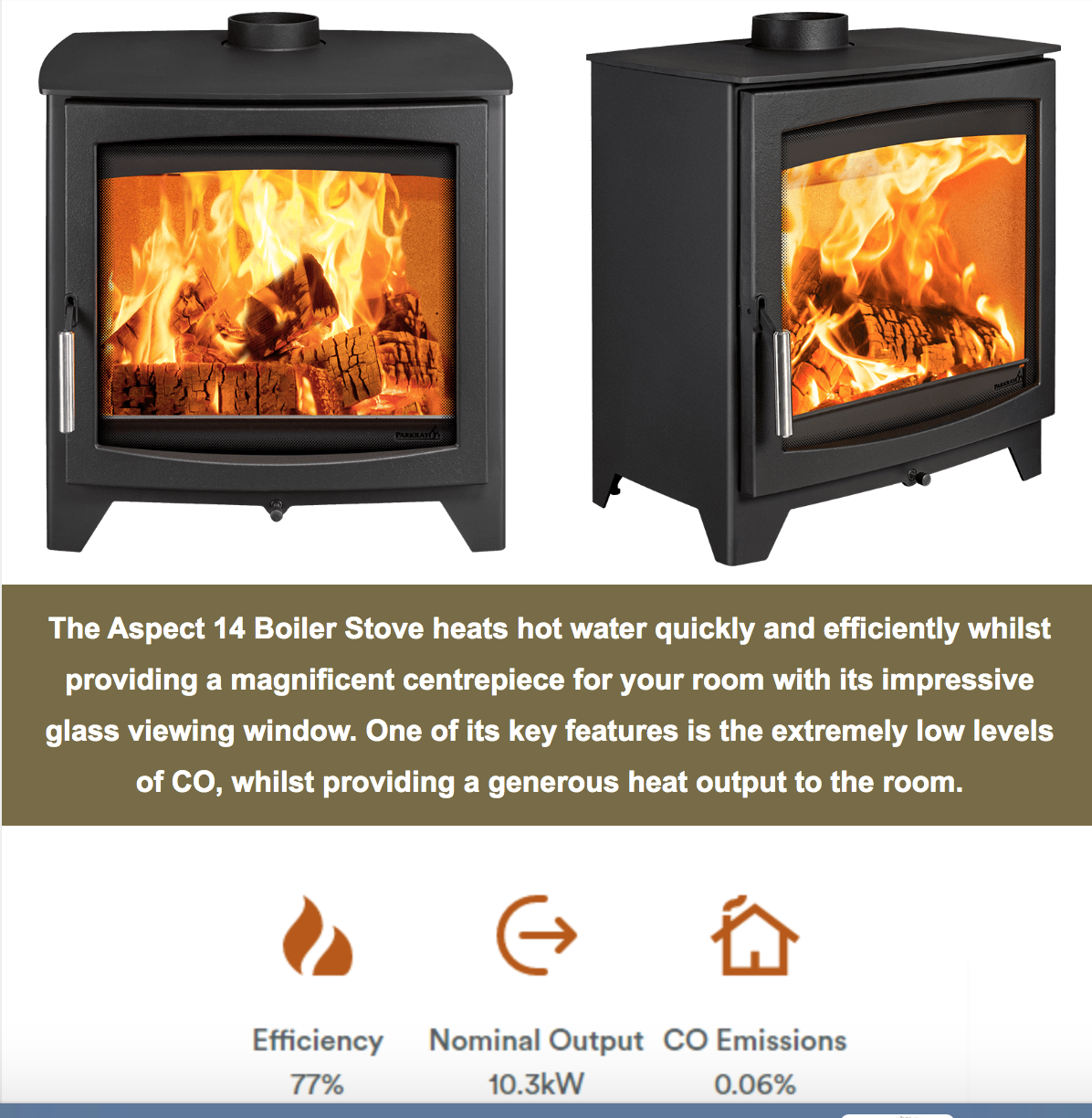 Parkray Aspect 14B Boiler Stove Croydon Fireplaces